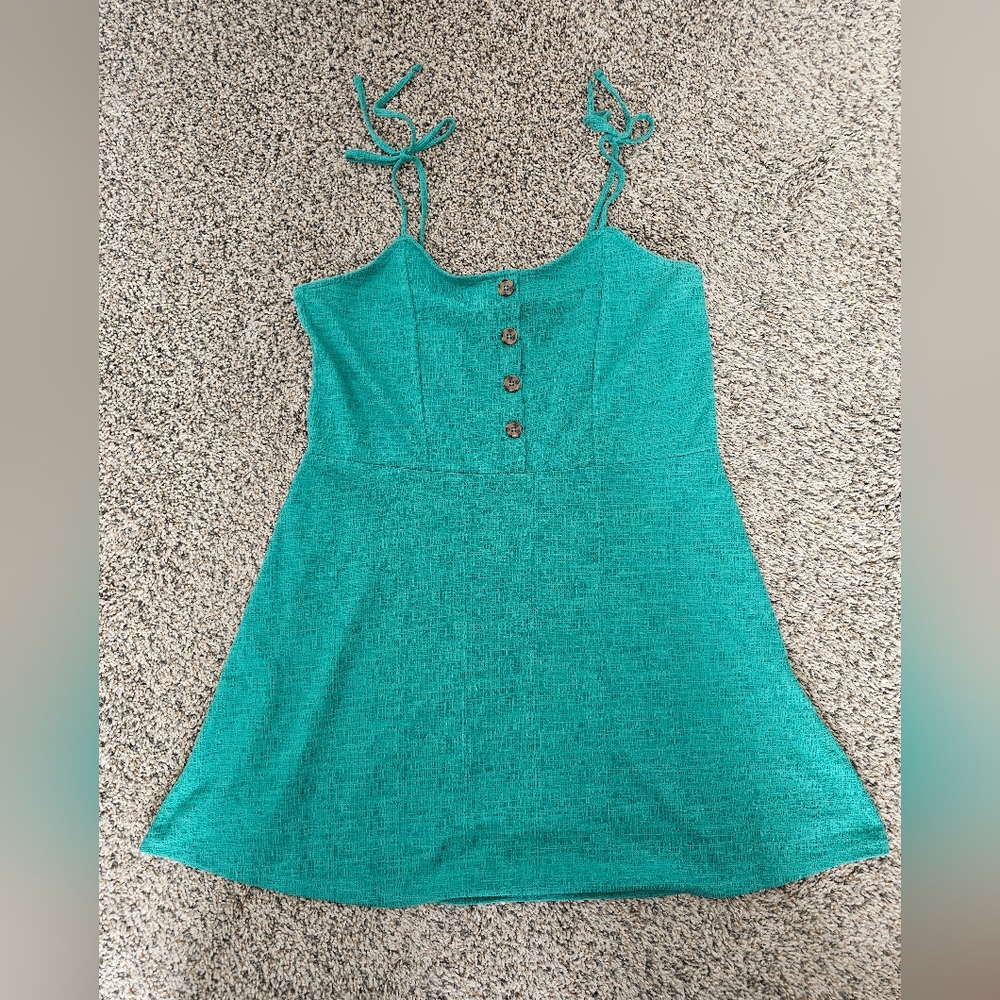 Teal Button-Front Women's Top